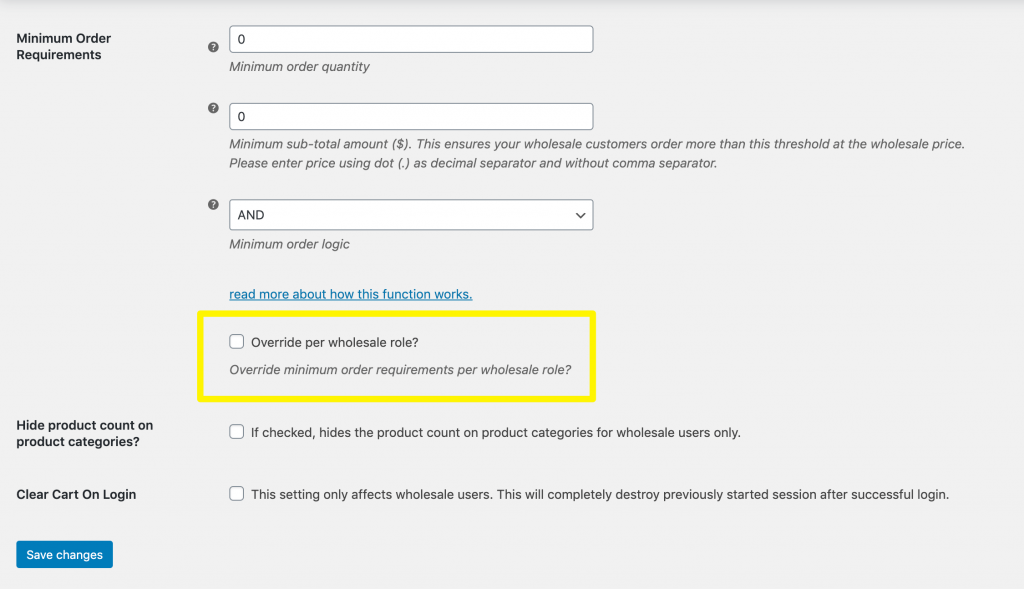 wholesale-minimum-per-role - Wholesale Suite Creating a role-specific wholesale product minimum.