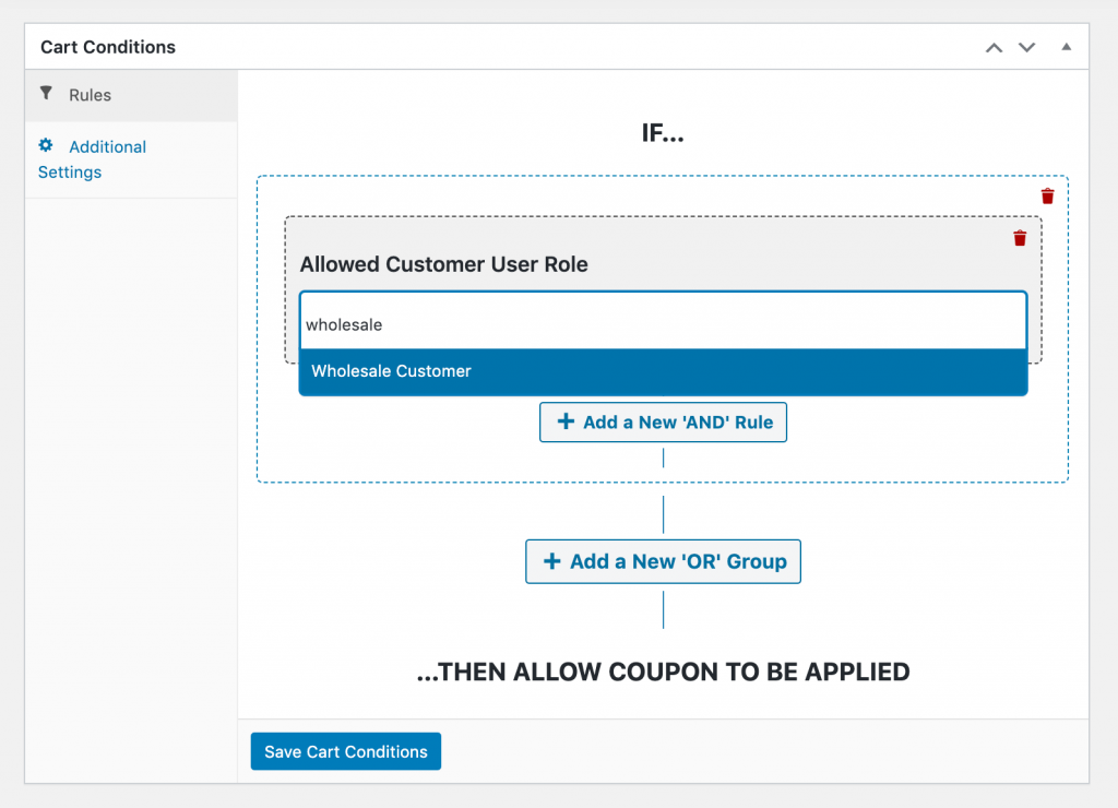 Restricting an Advanced Coupons BOGO deal to wholesale customers.
