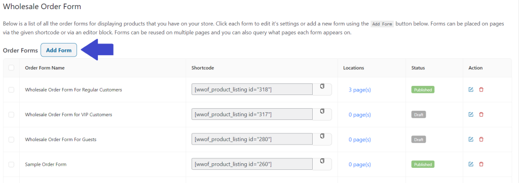 Wholesale Order Form - Form Creation 