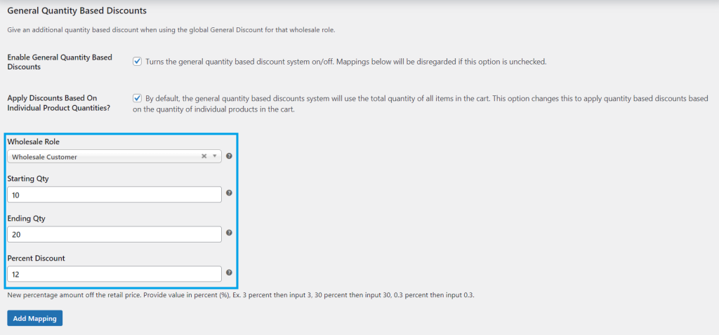 set-quantity-based-discounts - Wholesale Suite Select the wholesale role applicable and set the starting and ending quantity ranges for your discount